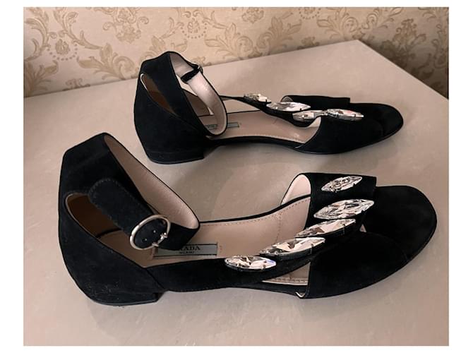 Sandali Prada in pelle nera Nero - vista 5
