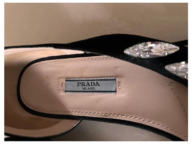 Sandali Prada in pelle nera Nero - vista 6