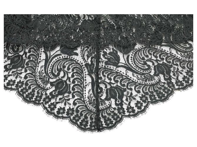 Escada Couture Black Silk Lace Beaded Maxi Evening Gown Dress 36 - view 5