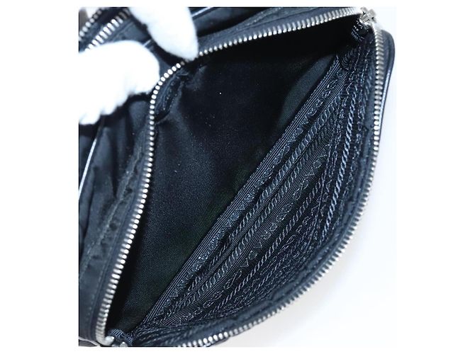 PRADA Borsa a Spalla in Nylon Pelle Nera Argento Autentica 97437 - vista 11