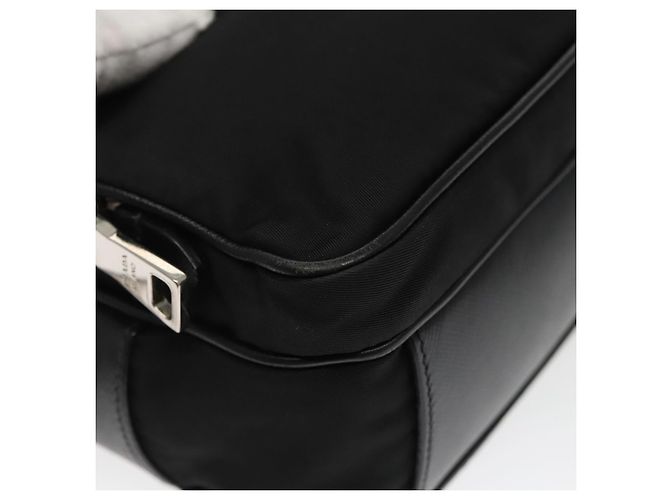 PRADA Borsa a Spalla in Nylon Pelle Nera Argento Autentica 97437 - vista 14