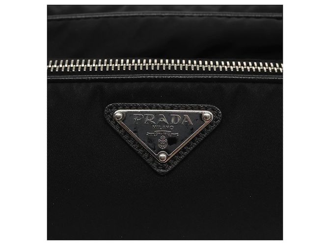 PRADA Borsa a Spalla in Nylon Pelle Nera Argento Autentica 97437 - vista 17