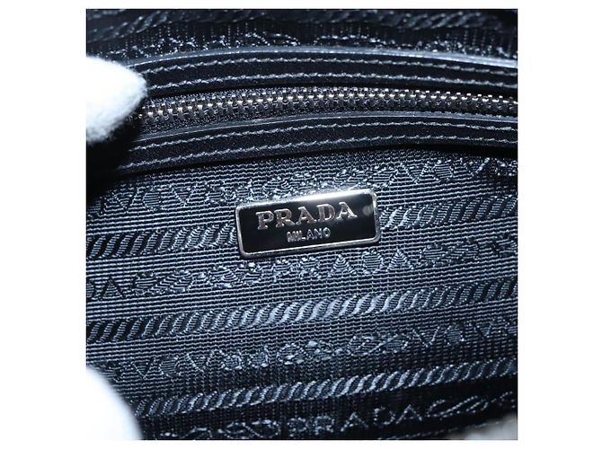 PRADA Borsa a Spalla in Nylon Pelle Nera Argento Autentica 97437 - vista 18
