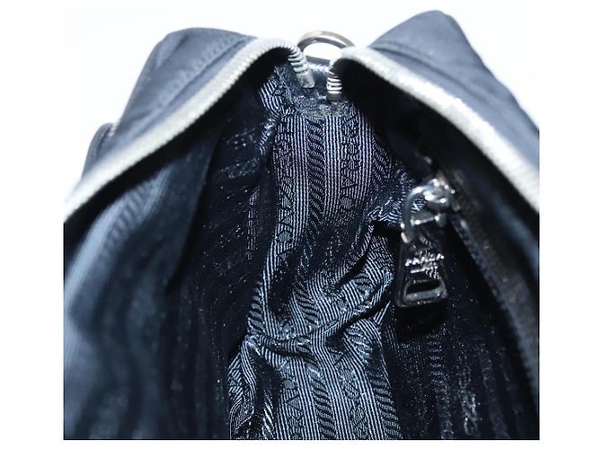 PRADA Borsa a Spalla in Nylon Pelle Nera Argento Autentica 97437 - vista 20