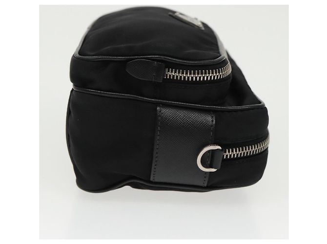 PRADA Borsa a Spalla in Nylon Pelle Nera Argento Autentica 97437 - vista 3