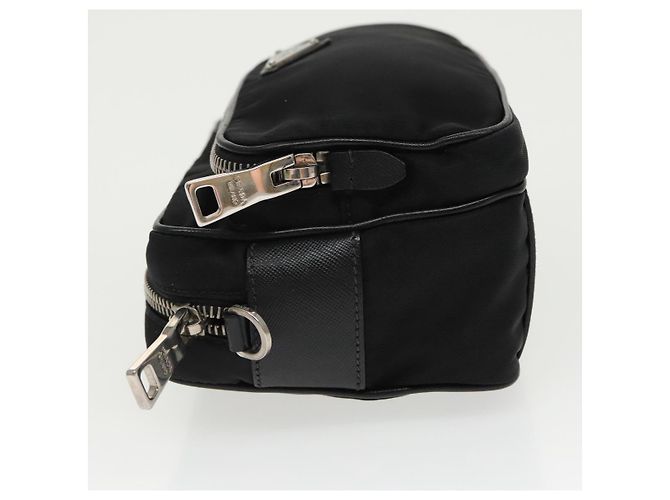 PRADA Borsa a Spalla in Nylon Pelle Nera Argento Autentica 97437 - vista 4