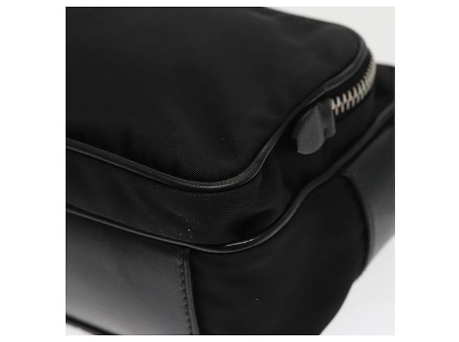 PRADA Borsa a Spalla in Nylon Pelle Nera Argento Autentica 97437 - vista 7