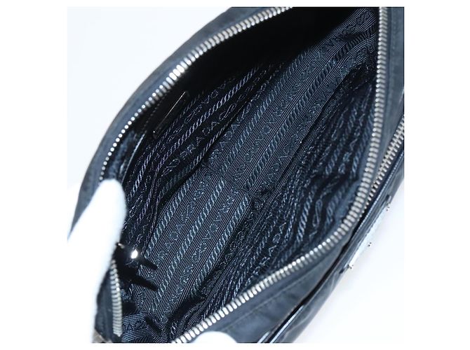 PRADA Borsa a Spalla in Nylon Pelle Nera Argento Autentica 97437 - vista 9