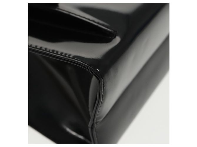 Borsa a spalla Gancini in vernice 2way nera e oro Auth ki5031 di Salvatore Ferragamo Nero D'oro - vista 15