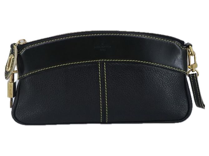 LOUIS VUITTON Suhari Lockit Clutch Bag Pelle Nera M95628 LV Auth 99122 Nero - vista 13