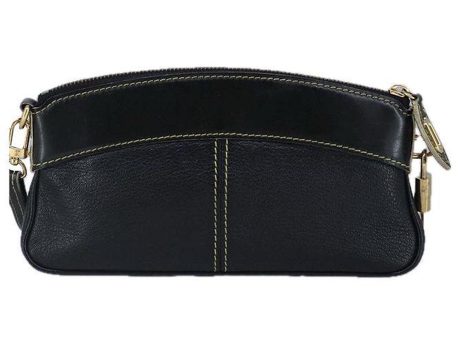 LOUIS VUITTON Suhari Lockit Clutch Bag Pelle Nera M95628 LV Auth 99122 Nero - vista 2
