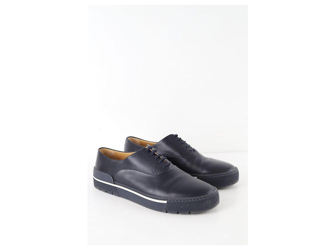 Hermès Leder Schnürschuhe Blau - Ansicht 3