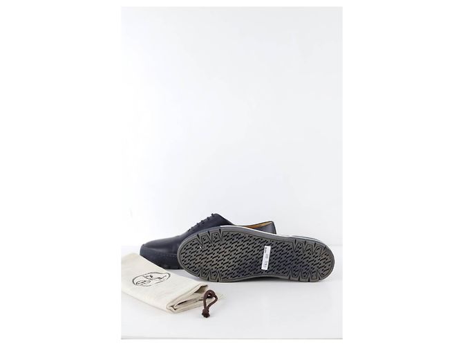 Hermès Leder Schnürschuhe Blau - Ansicht 7