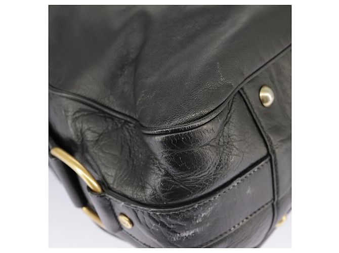 SAINT LAURENT Bolsa Muse de couro 2 vias preta Auth 97545 - vista 15