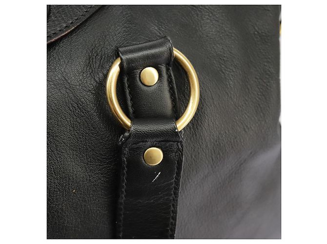 SAINT LAURENT Bolsa Muse de couro 2 vias preta Auth 97545 - vista 19