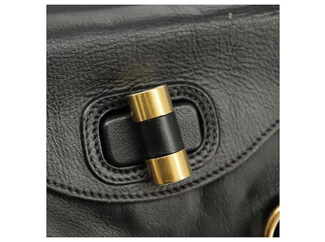 SAINT LAURENT Bolsa Muse de couro 2 vias preta Auth 97545 - vista 20