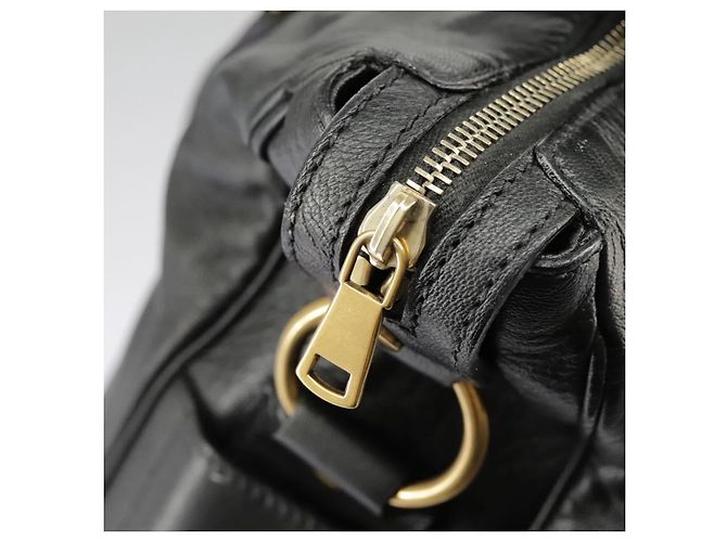 SAINT LAURENT Bolsa Muse de couro 2 vias preta Auth 97545 - vista 22