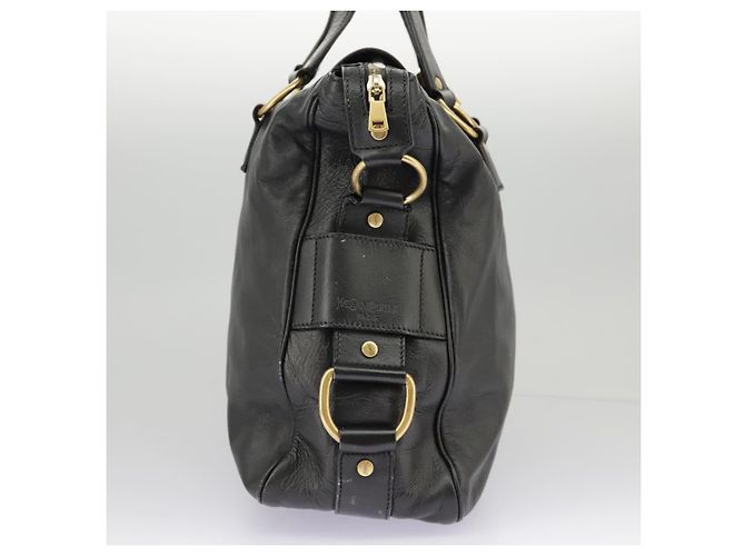 SAINT LAURENT Bolsa Muse de couro 2 vias preta Auth 97545 - vista 4