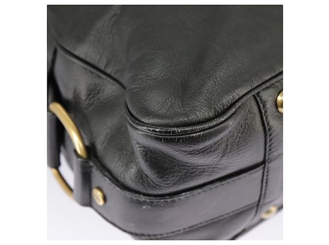 SAINT LAURENT Bolsa Muse de couro 2 vias preta Auth 97545 - vista 9