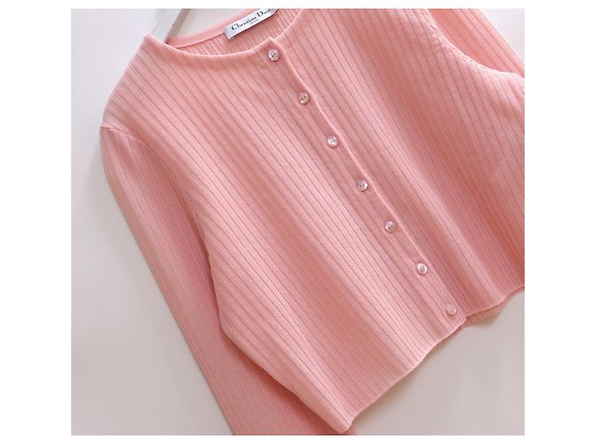 Dior x Raf Simons Frühling 2015 Rosa Gekürzter Cardigan Pink - Ansicht 2
