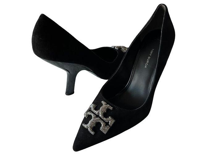 Tory Burch Décolleté in suede nero Eleanor - vista 10