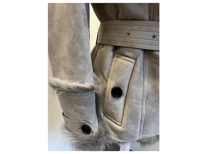 Burberry Lammfell Jacke Grau - Ansicht 3