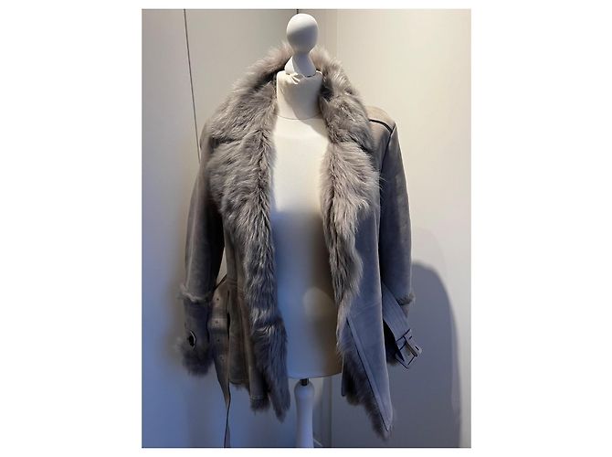 Burberry Lammfell Jacke Grau - Ansicht 6