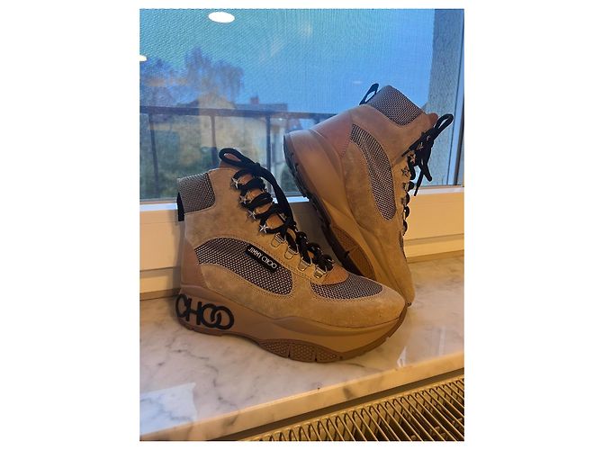 Sneaker Jimmy Choo in pelle beige 36,5 - vista 10