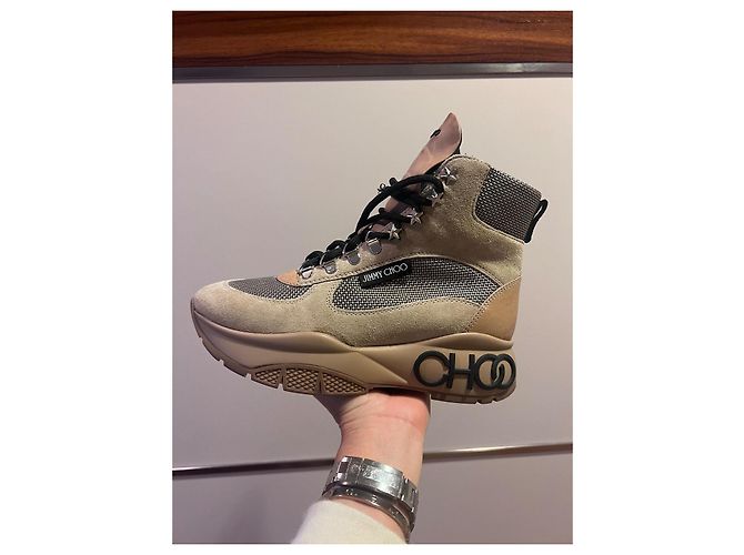 Sneaker Jimmy Choo in pelle beige 36,5 - vista 2