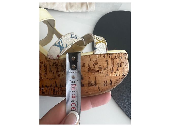 Sandali con zeppa Louis Vuitton Starboard pelle multicolore 37 - vista 10