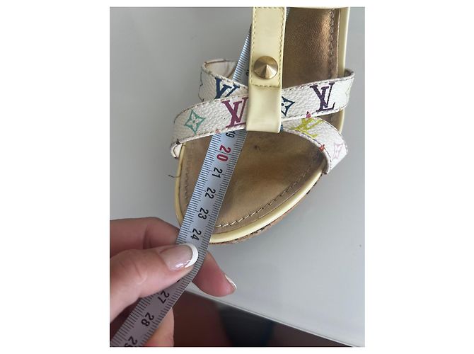Sandali con zeppa Louis Vuitton Starboard pelle multicolore 37 - vista 11