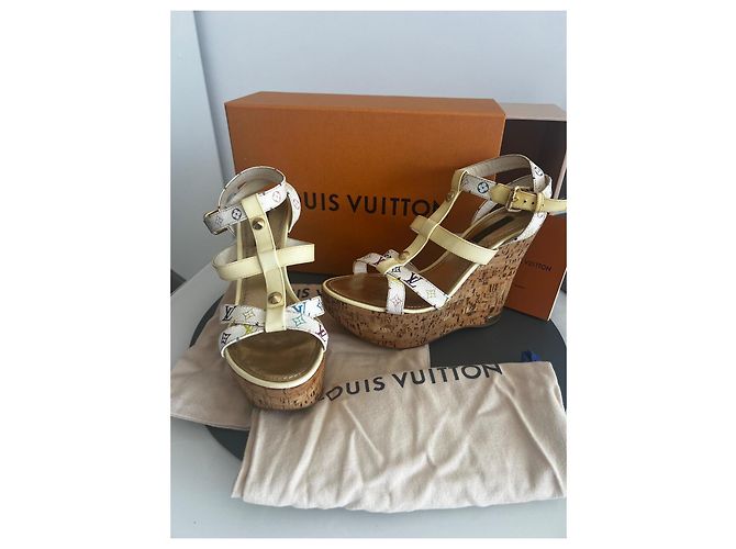 Sandali con zeppa Louis Vuitton Starboard pelle multicolore 37 - vista 2