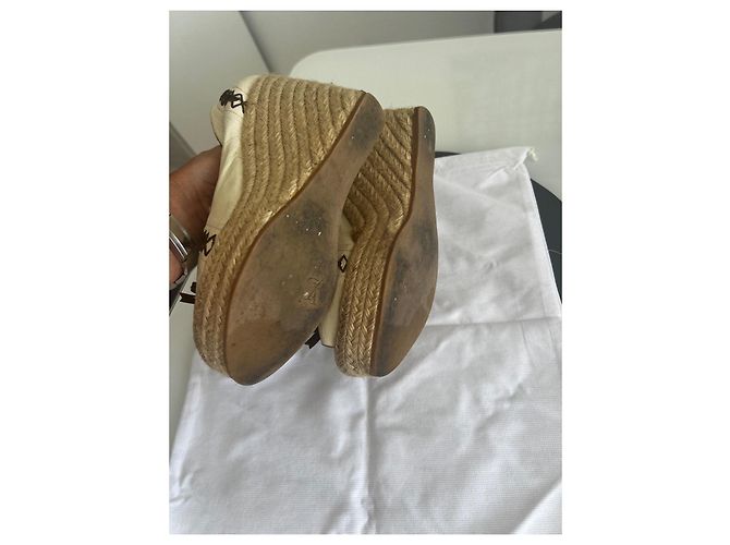Sandali con zeppa Louis Vuitton Starboard pelle beige 37 - vista 5