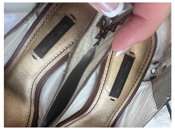 Sandali con zeppa Louis Vuitton Starboard pelle beige 37 - vista 7