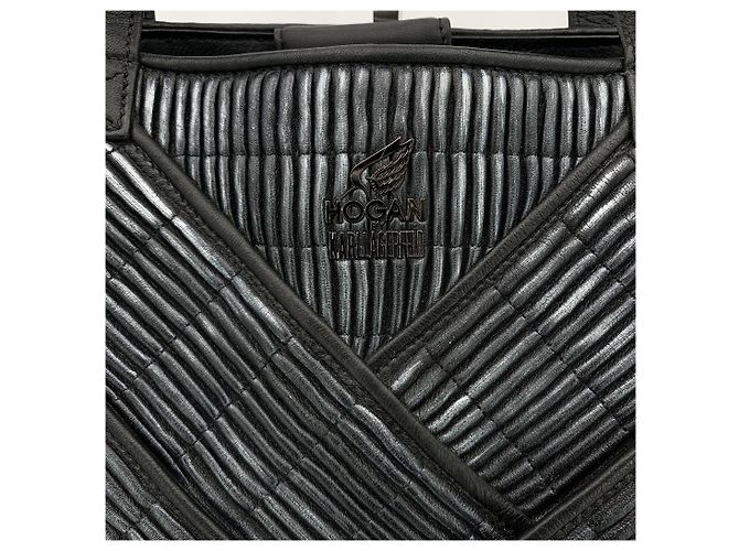 Hogan Sac à main en cuir texturé noir de Karl Lagerfeld - vue 6