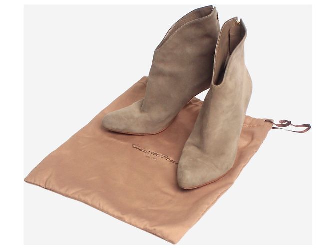 Gianvito Rossi Botines de ante gris - talla EU 36,5 - vista 7
