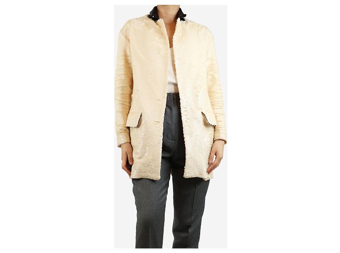 Autre Marque Cream sequin jacket - size S - view 3