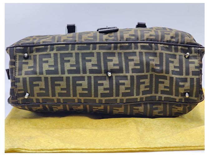 Baguette Borsa da viaggio Boston Fendi Zucca Zucchino Marrone - vista 11