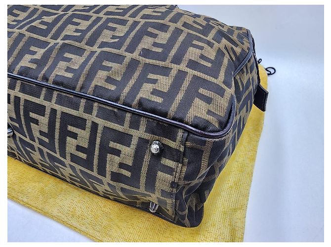 Baguette Borsa da viaggio Boston Fendi Zucca Zucchino Marrone - vista 13