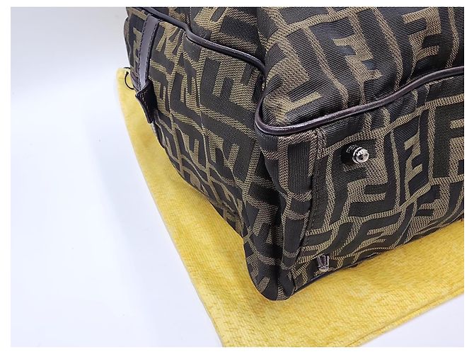 Baguette Borsa da viaggio Boston Fendi Zucca Zucchino Marrone - vista 14