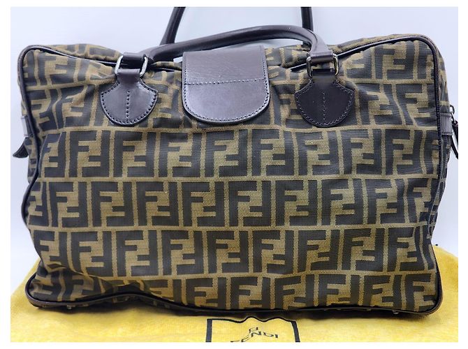 Baguette Borsa da viaggio Boston Fendi Zucca Zucchino Marrone - vista 2