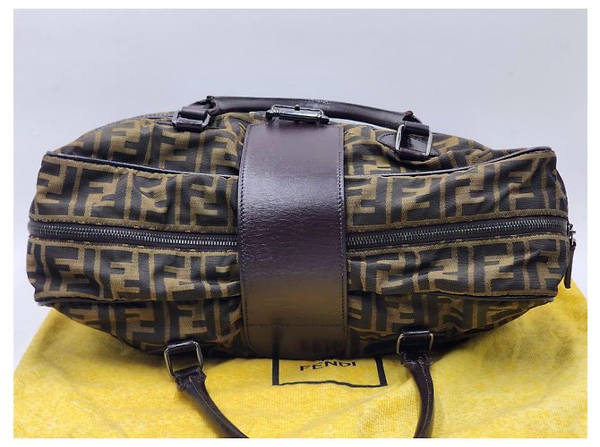 Baguette Borsa da viaggio Boston Fendi Zucca Zucchino Marrone - vista 5