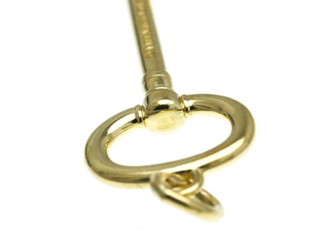 Tiffany & Co Tiffany Oval Key Charm Pendant Necklace Golden - view 10