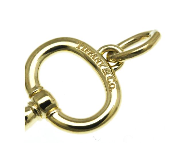 Tiffany & Co Tiffany Oval Key Charm Pendant Necklace Golden - view 7
