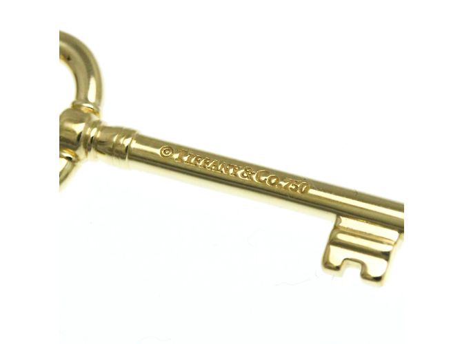 Tiffany & Co Tiffany Oval Key Charm Pendant Necklace Golden - view 8
