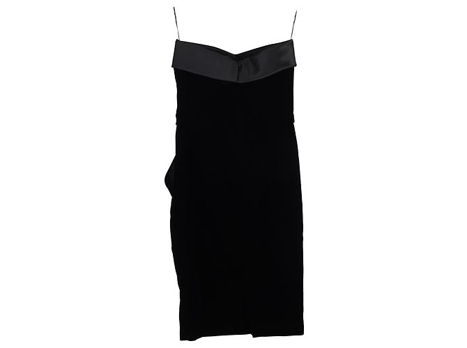 Abito mini senza spalline in velluto nero Saint Laurent - vista 2