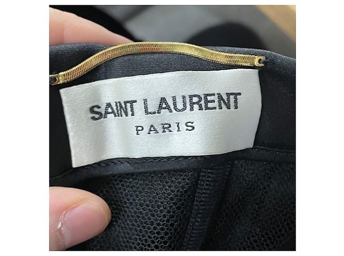 Abito mini senza spalline in velluto nero Saint Laurent - vista 3