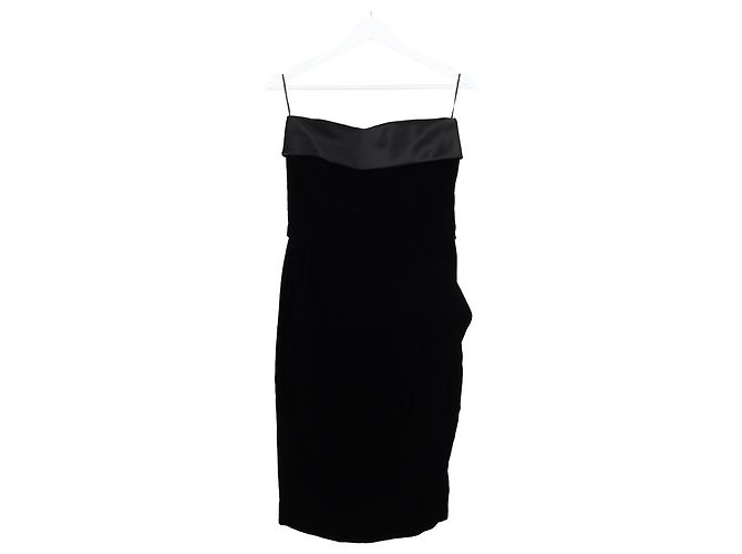 Abito mini senza spalline in velluto nero Saint Laurent - vista 4
