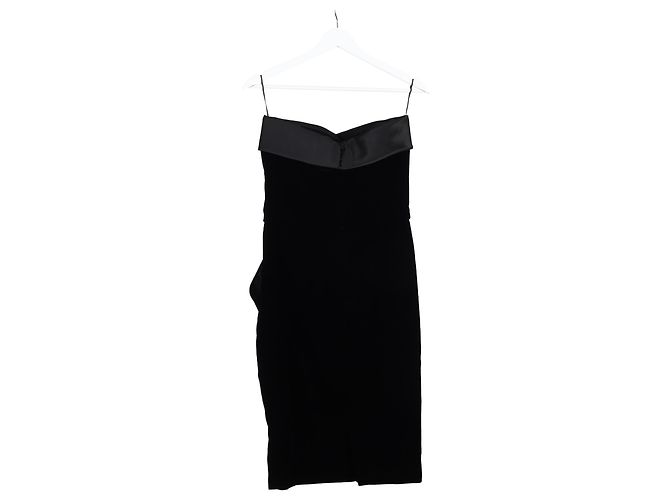 Abito mini senza spalline in velluto nero Saint Laurent - vista 5