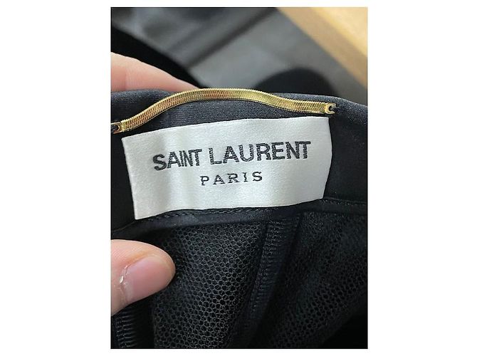 Abito mini senza spalline in velluto nero Saint Laurent - vista 6